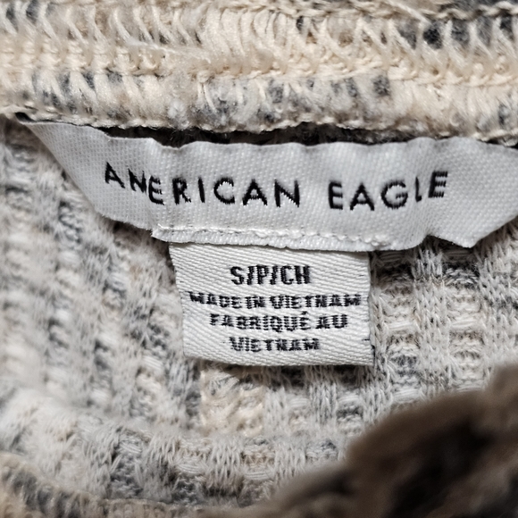 American Eagle | Ribbed Zebra Print Short Sleeve Pajama Set with Shorts sz Small - Picture 2 of 8